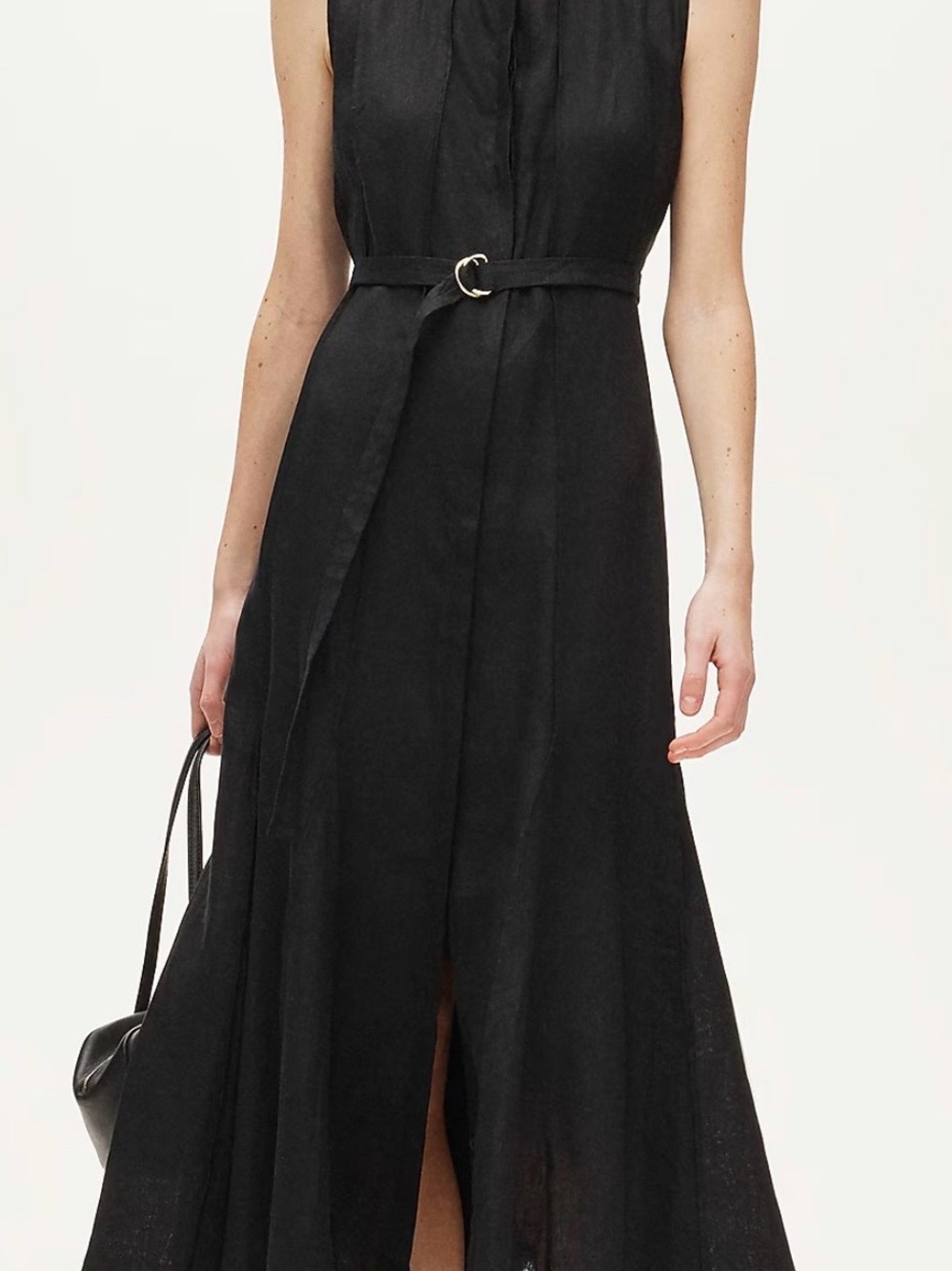J. Crew Seamed linen dress with removable belt